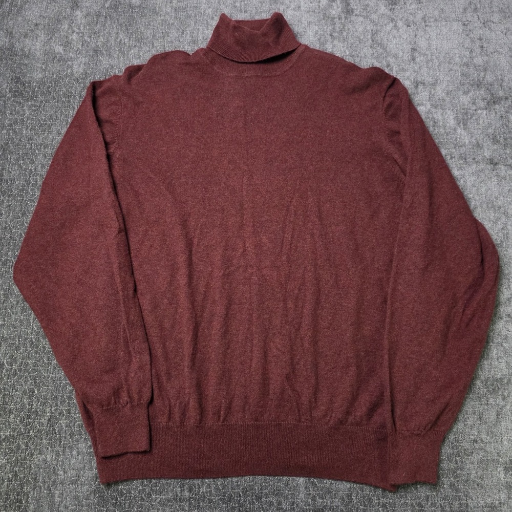 Orvis Turtleneck Sweater Mens Large Silk Cashmere Blend Red Luxury Old Money L